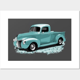 Blue 40 Ford Truck Posters and Art